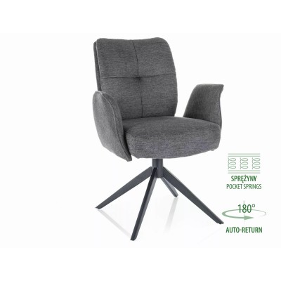 Стул SIGNAL WING Brego 18 темно-серый/черный, поворотный